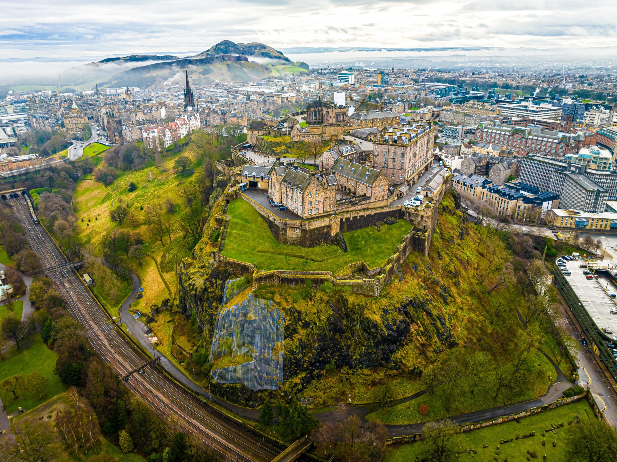An aerial view of Edinburgh, Scotland