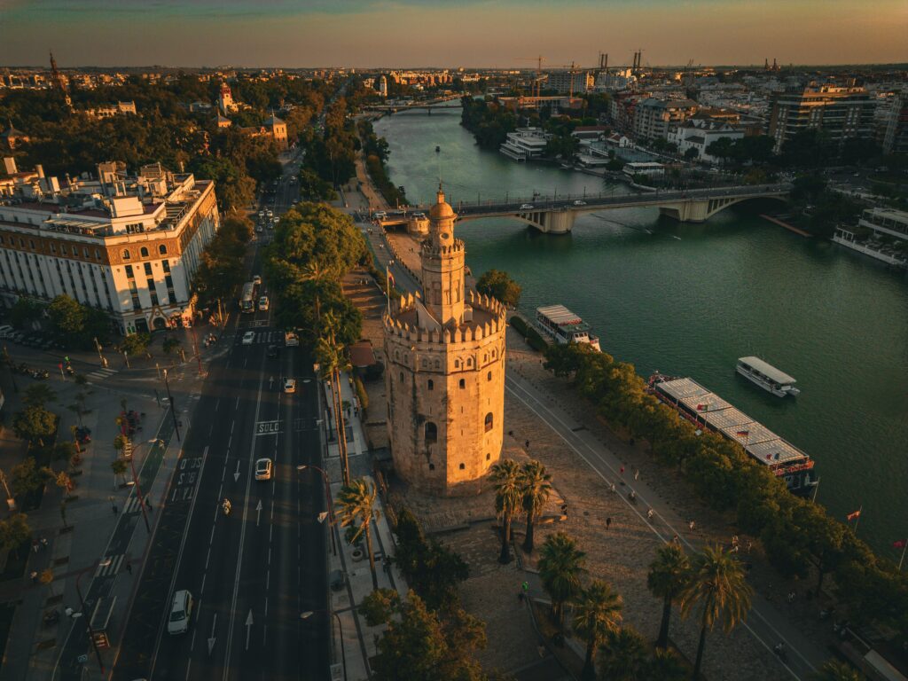 A river flows through Seville, Spain