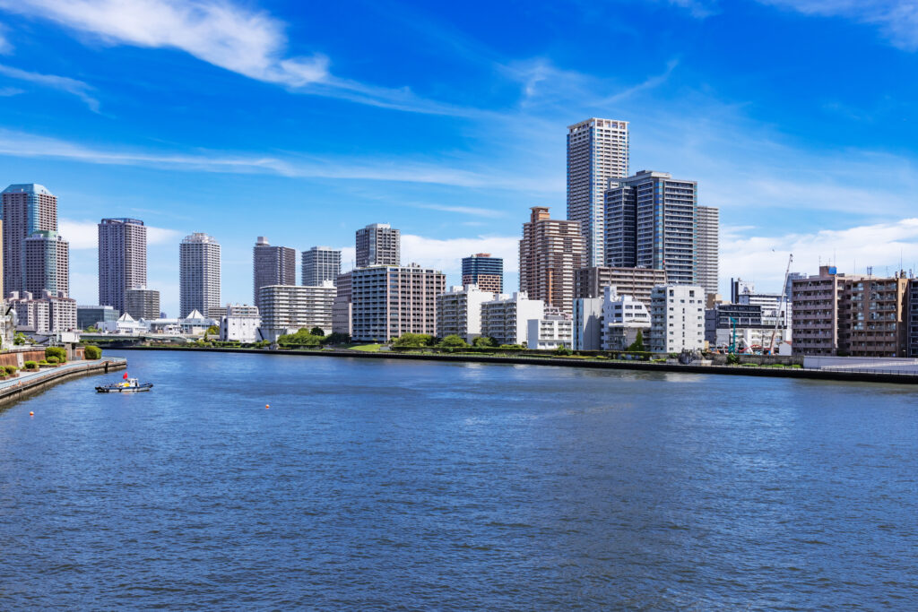 Urban buildings on the waterfront in Japan. iStock/taka4332