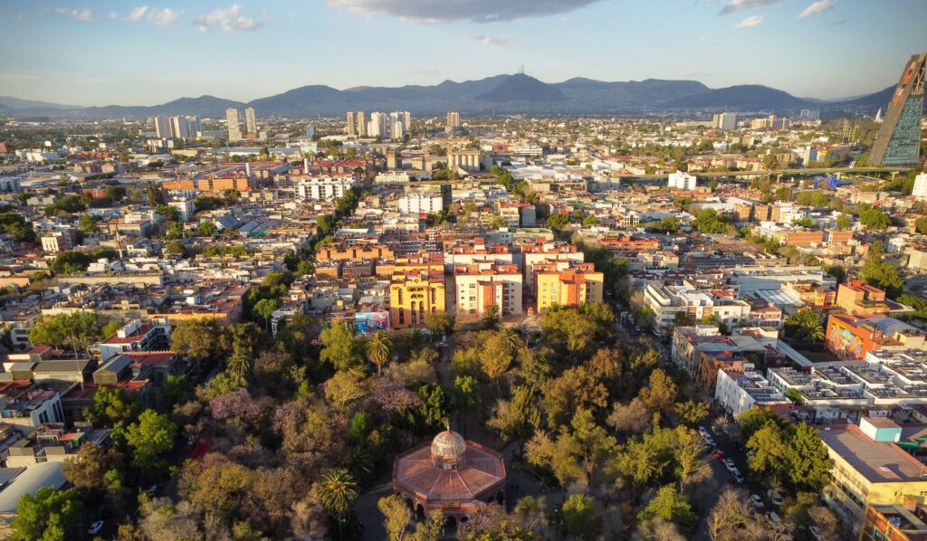Aerial of a park and Guadalajara, Mexico. Pexels/ Antonio Ochoa
