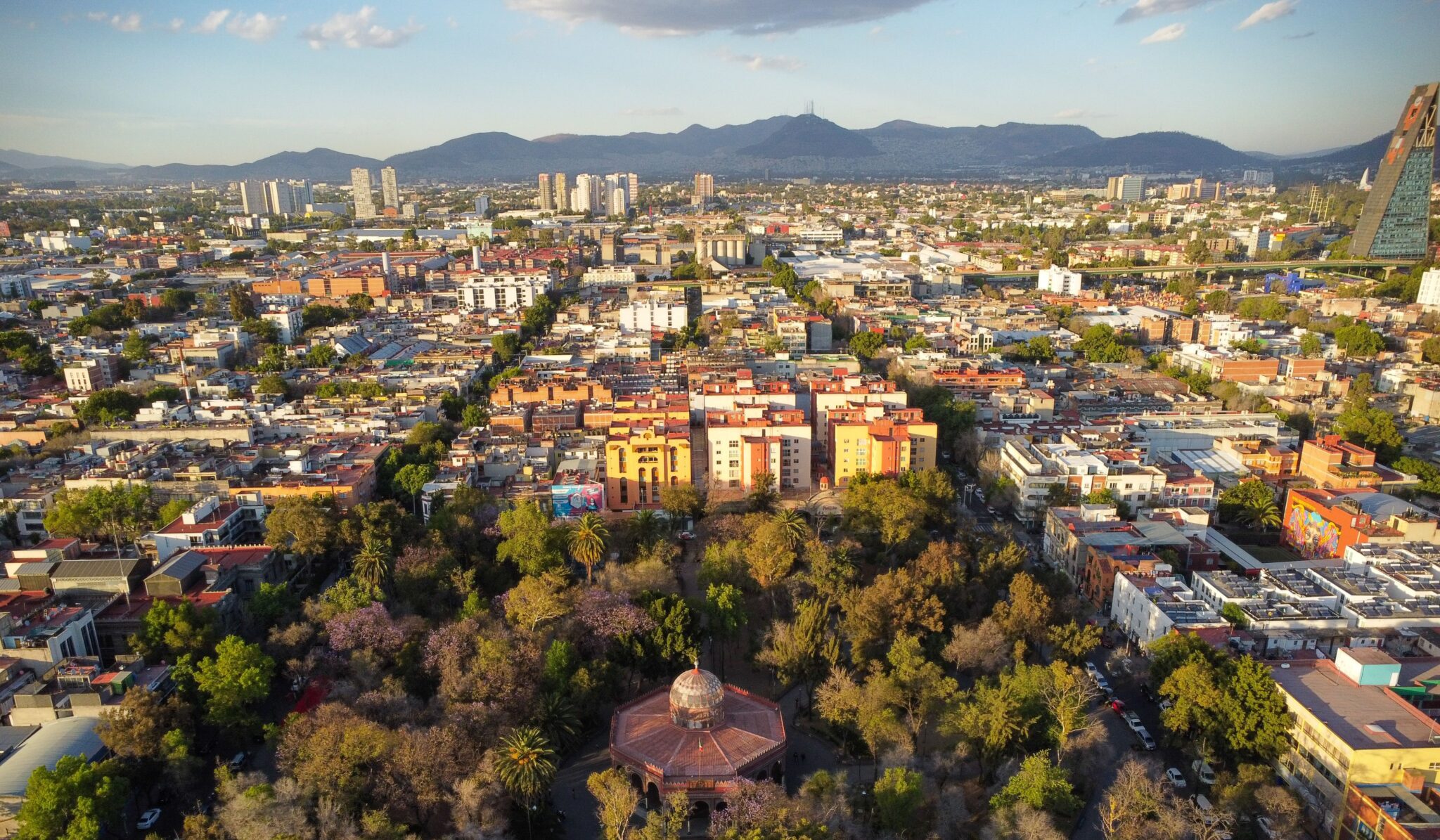 Aerial of a park and Guadalajara, Mexico. Pexels/ Antonio Ochoa